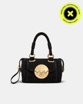 Turnlock Bowler Grab Crossbody Bag - Black