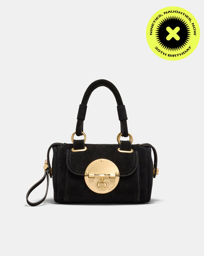 Turnlock Bowler Grab Crossbody Bag - Black