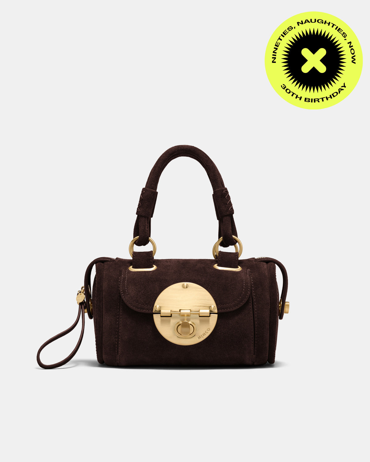 Turnlock Bowler Grab Crossbody Bag - Chocolate
