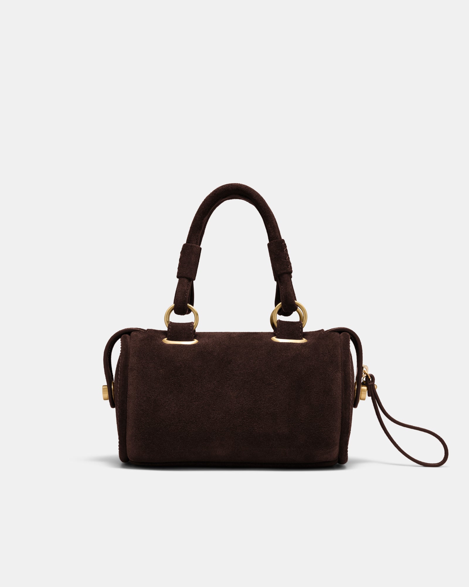 Turnlock Bowler Grab Crossbody Bag - Chocolate
