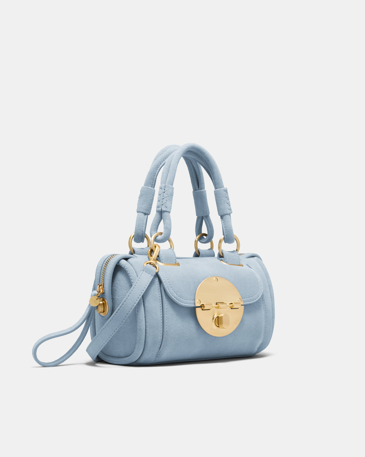 Turnlock Bowler Grab Crossbody Bag - Cornflower