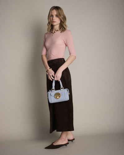 Turnlock Bowler Grab Crossbody Bag - Cornflower