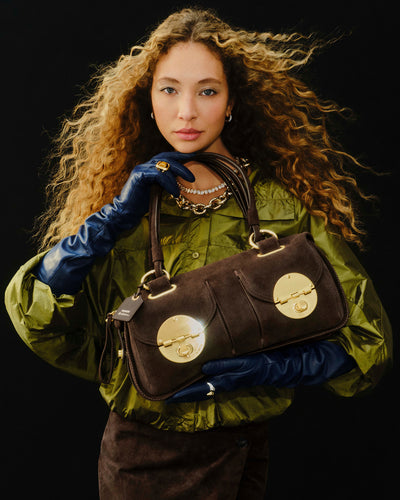 Turnlock East West Bag - Chocolate