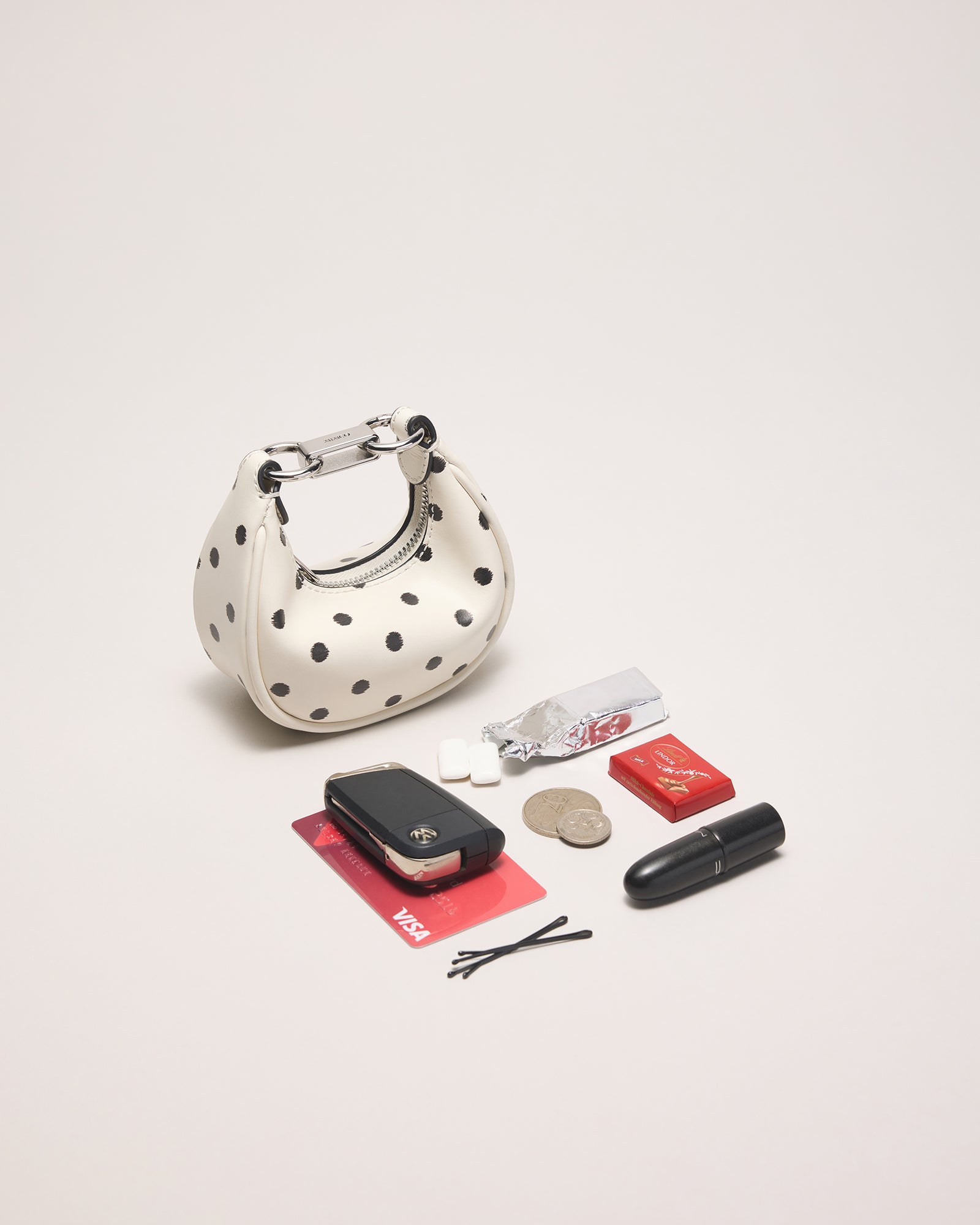 Luna Mini Bag Charm - Dot Print