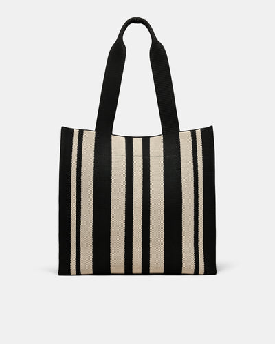 Blondie Large Boxy Tote Bag - Black Stripe