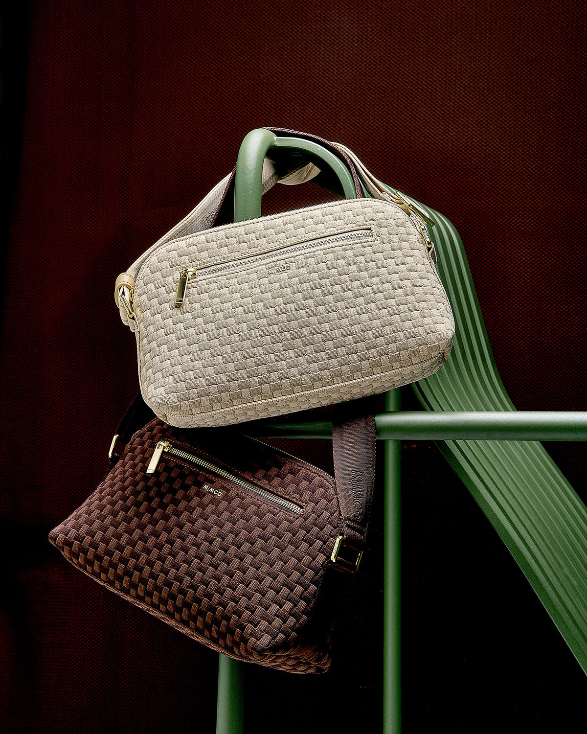 Squad Woven Crossbody Bag - Chocolate