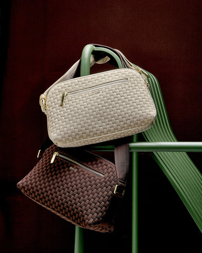 Squad Woven Crossbody Bag - Chocolate