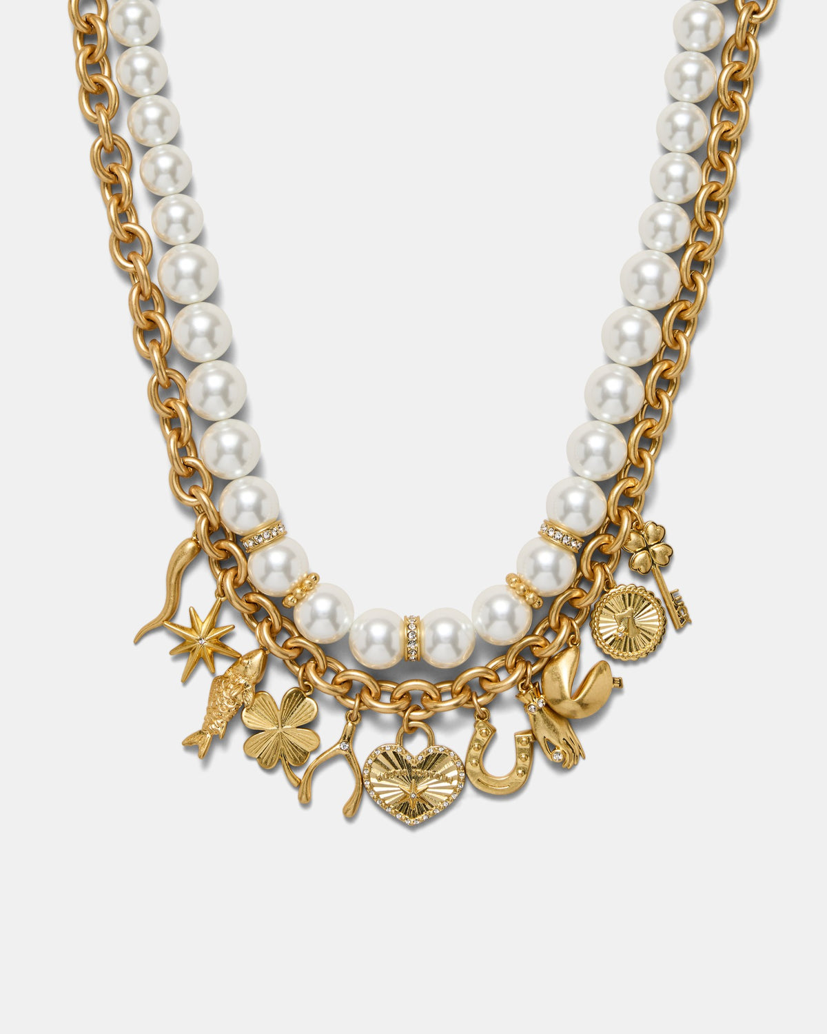 Fortuna Duo Necklace - Pearl