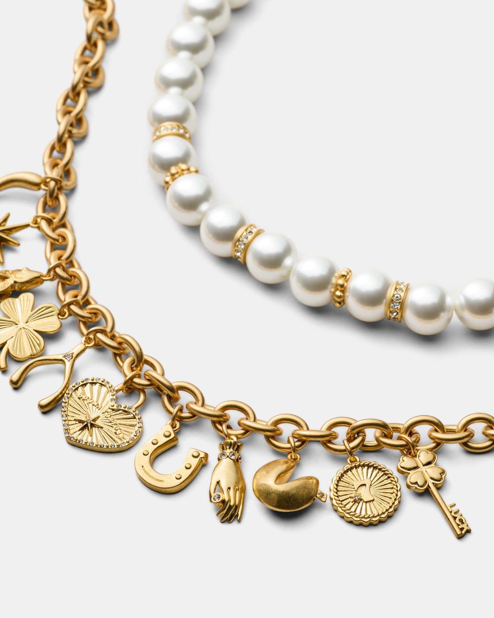 Fortuna Duo Necklace - Pearl