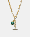 Polka Heart Necklace - Malachite