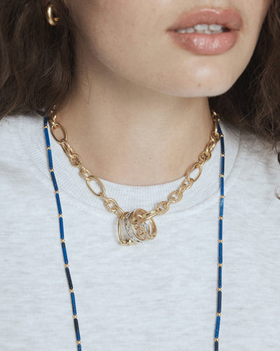 Polka Heart Necklace - Malachite