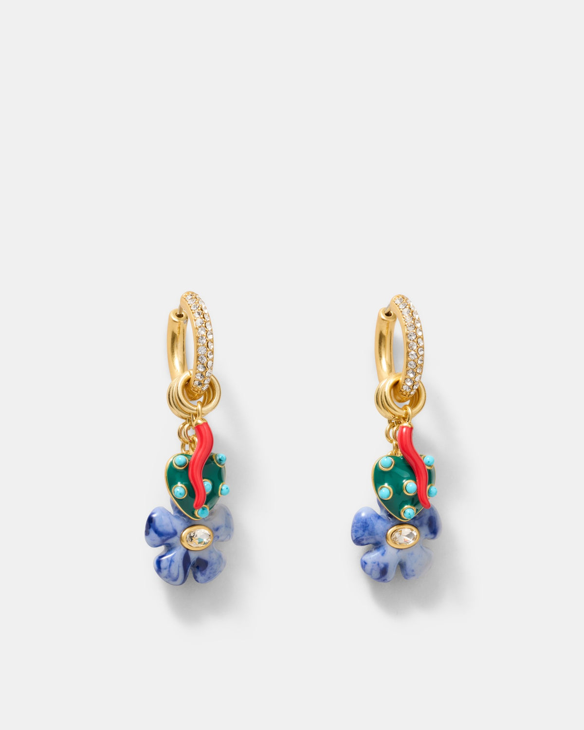 Talisman Charm Hoop Earrings - Ultra Marine