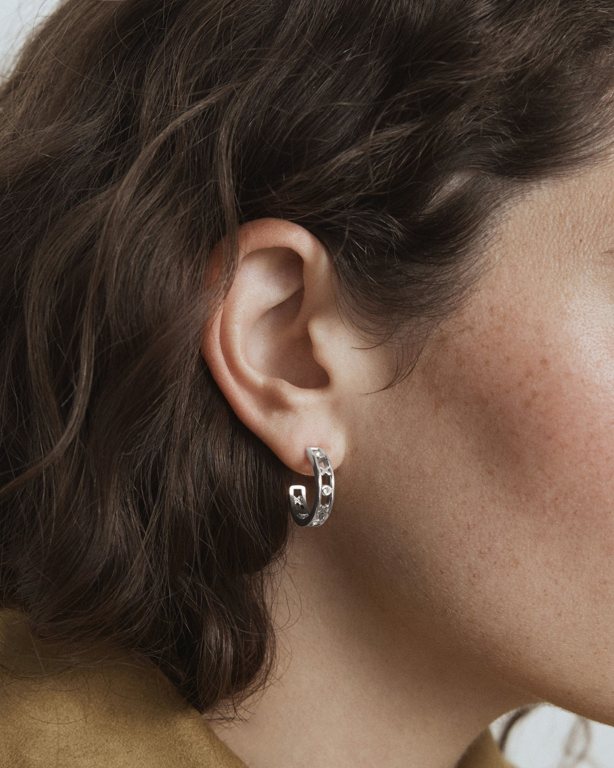 Amulet Hoop Earrings - Silver