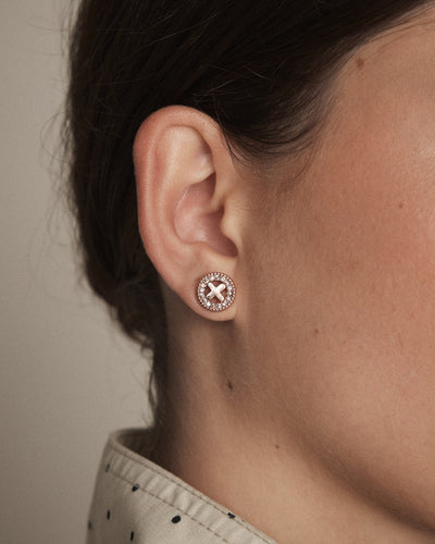 Amulet Stud Earrings - Rose Gold