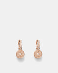 Amulet Charm Hoop Earrings - Rose Gold