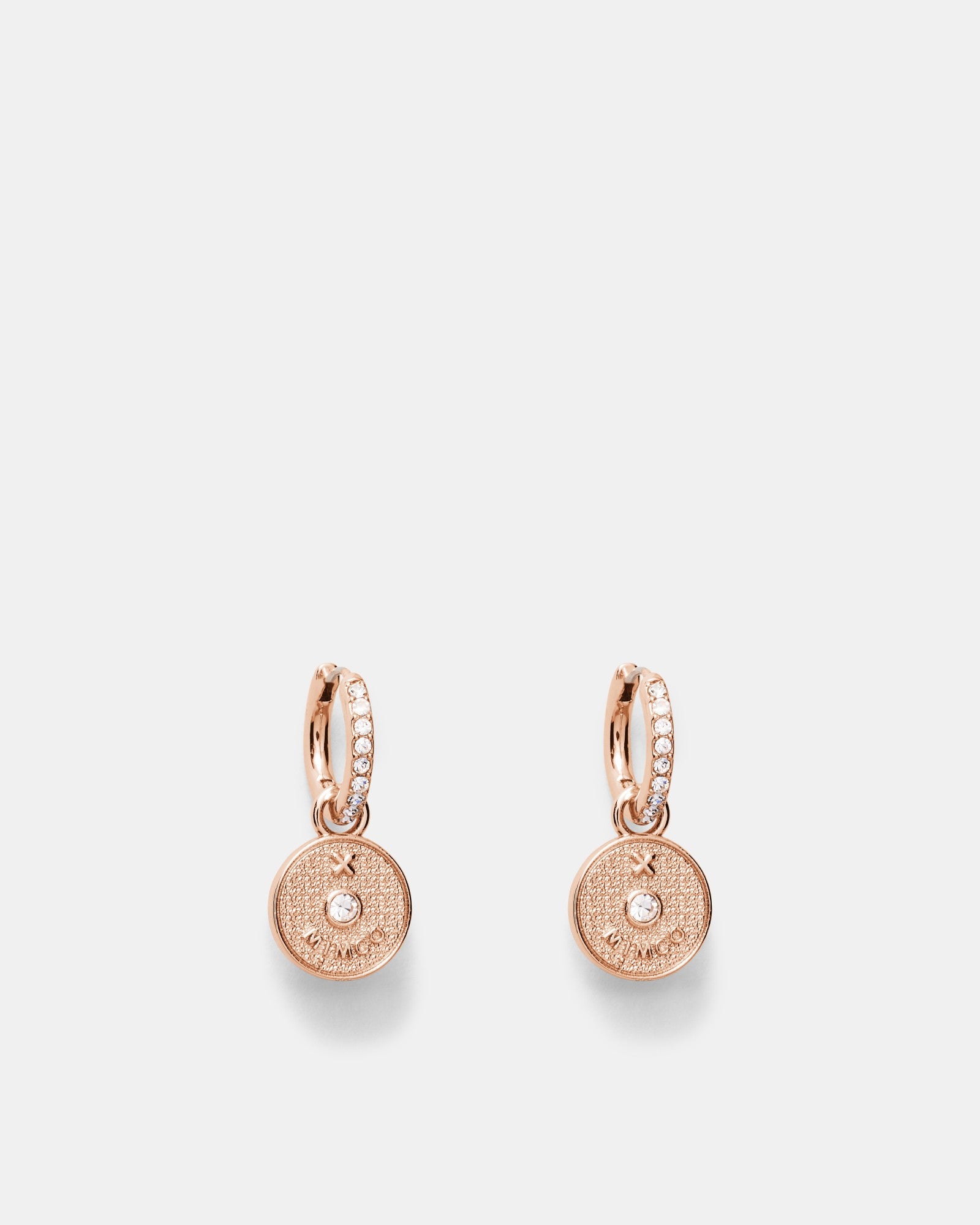 Amulet Charm Hoop Earrings - Rose Gold