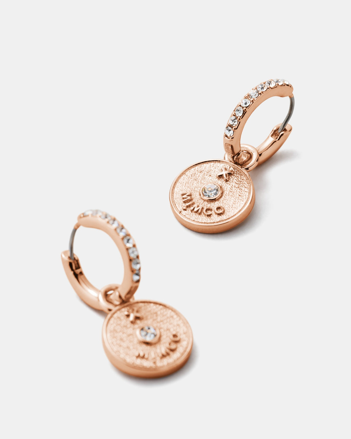 Amulet Charm Hoop Earrings - Rose Gold