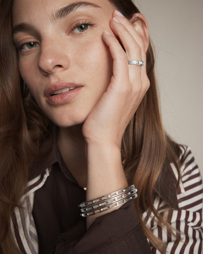 Amulet Bangle - Silver