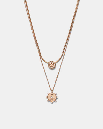 Amulet Duo Necklace - Rose Gold