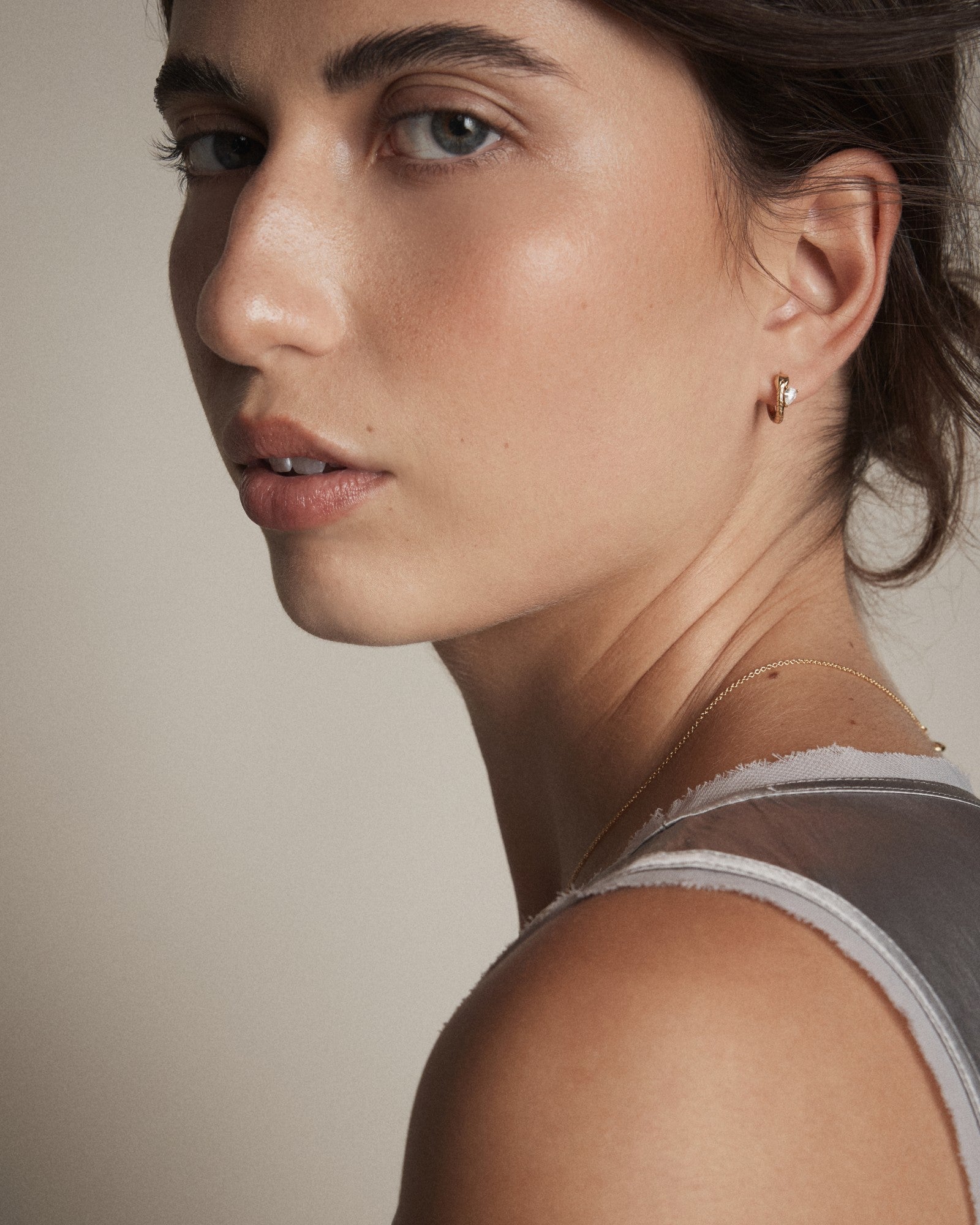 Shadow Huggie Earrings - Gold