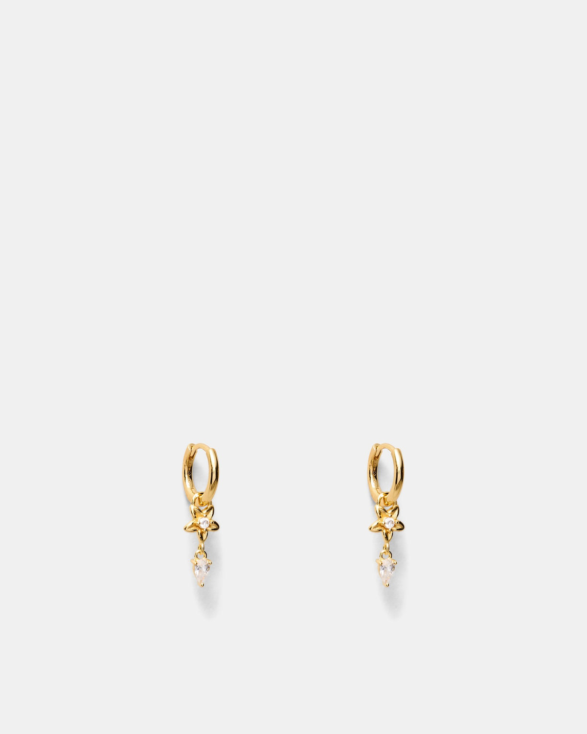 Asteria Charm Hoop Earrings - Gold
