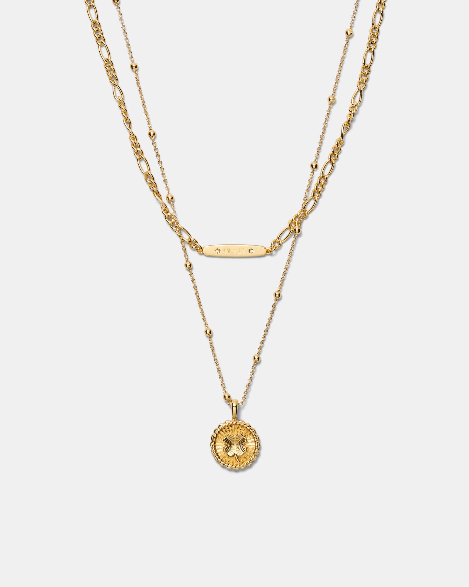 Lucky Coin Duo Necklace - Gold