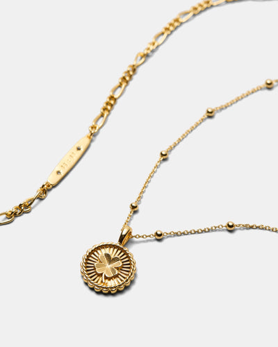 Lucky Coin Duo Necklace - Gold