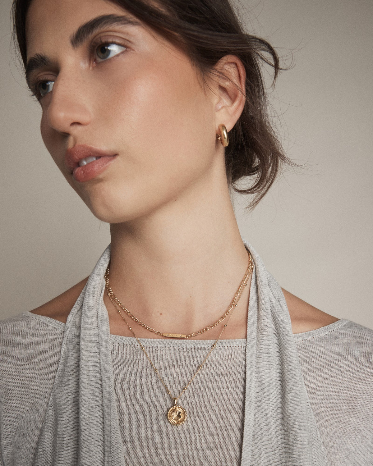 Lucky Coin Duo Necklace - Gold
