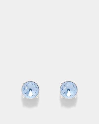 Glowy Crystal Stud Earrings - Cornflower Blue
