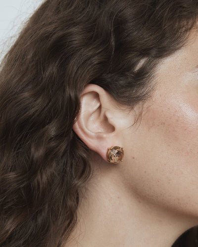 Glowy Crystal Stud Earrings - Petal