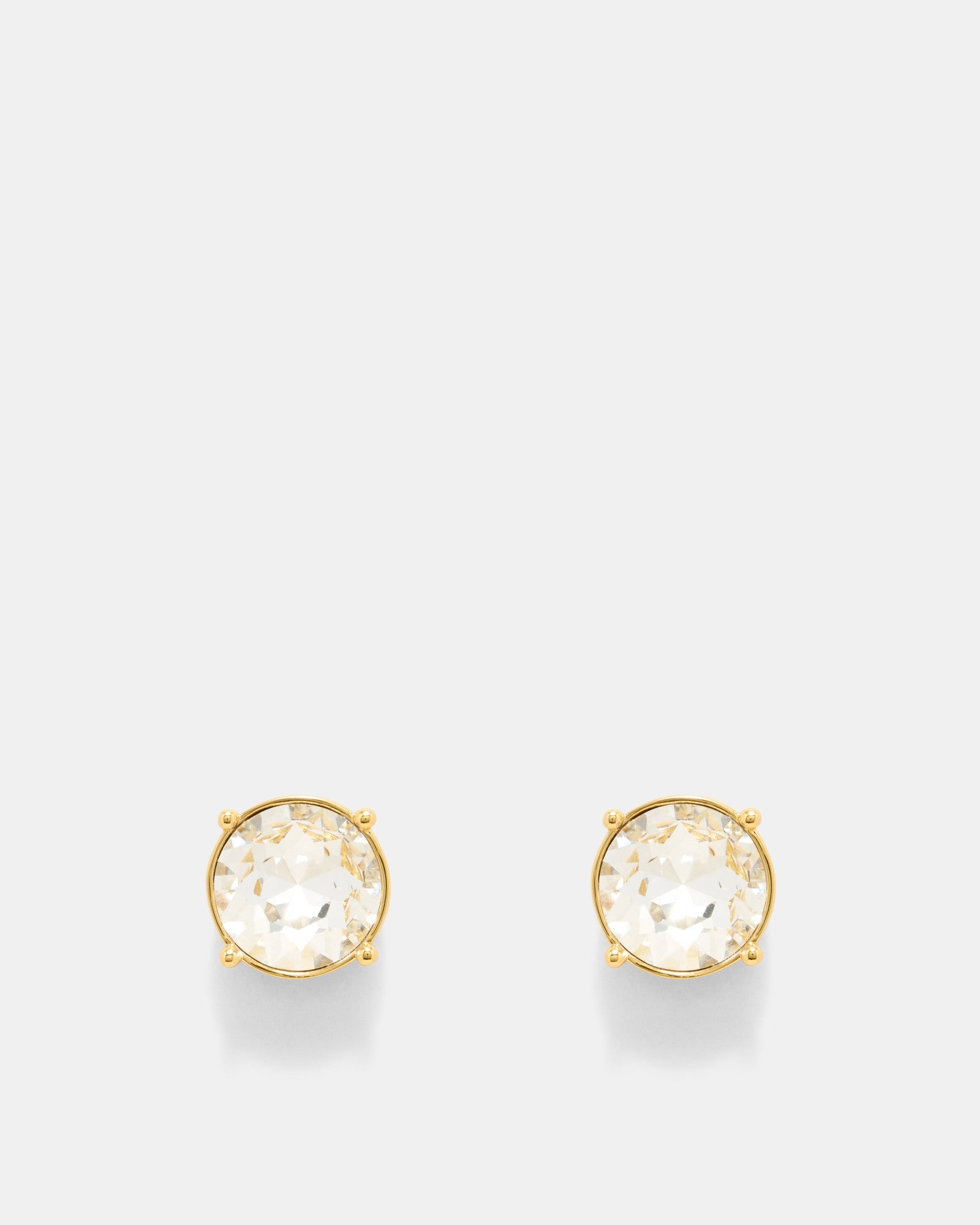 Glowy Crystal Stud Earrings - Clear
