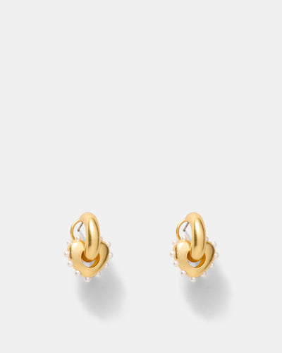 Adore Heart Hoop Earrings - Gold
