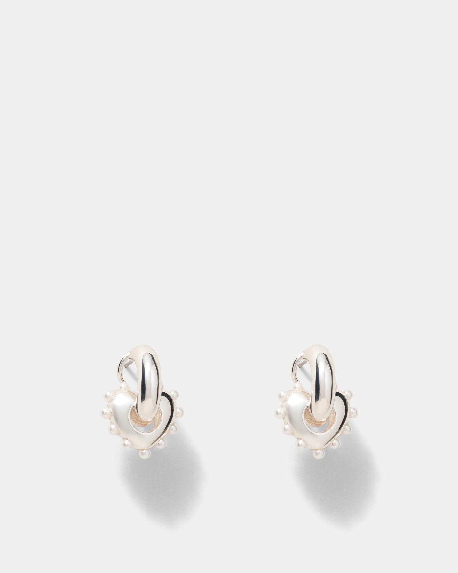 Adore Heart Hoop Earrings - Silver