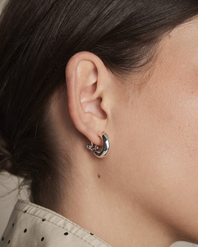 Adore Heart Hoop Earrings - Silver
