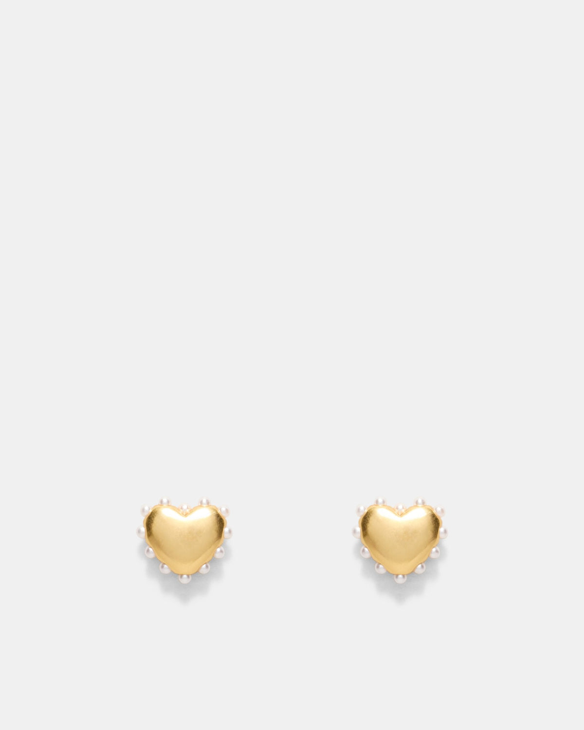 Adore Heart Stud Earrings - Gold