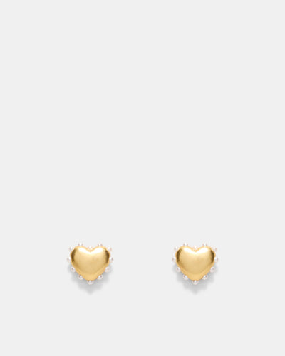 Adore Heart Stud Earrings - Gold