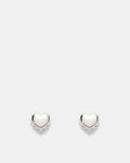 Adore Heart Stud Earrings - Silver