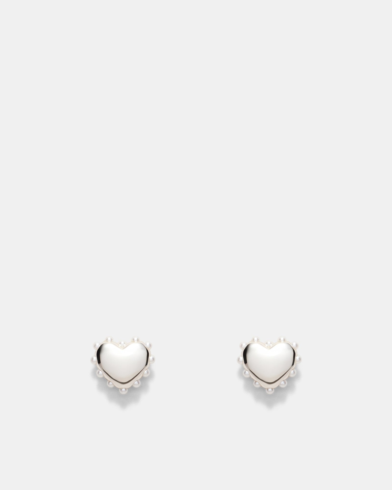 Adore Heart Stud Earrings - Silver