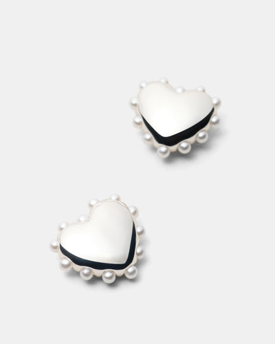 Adore Heart Stud Earrings - Silver