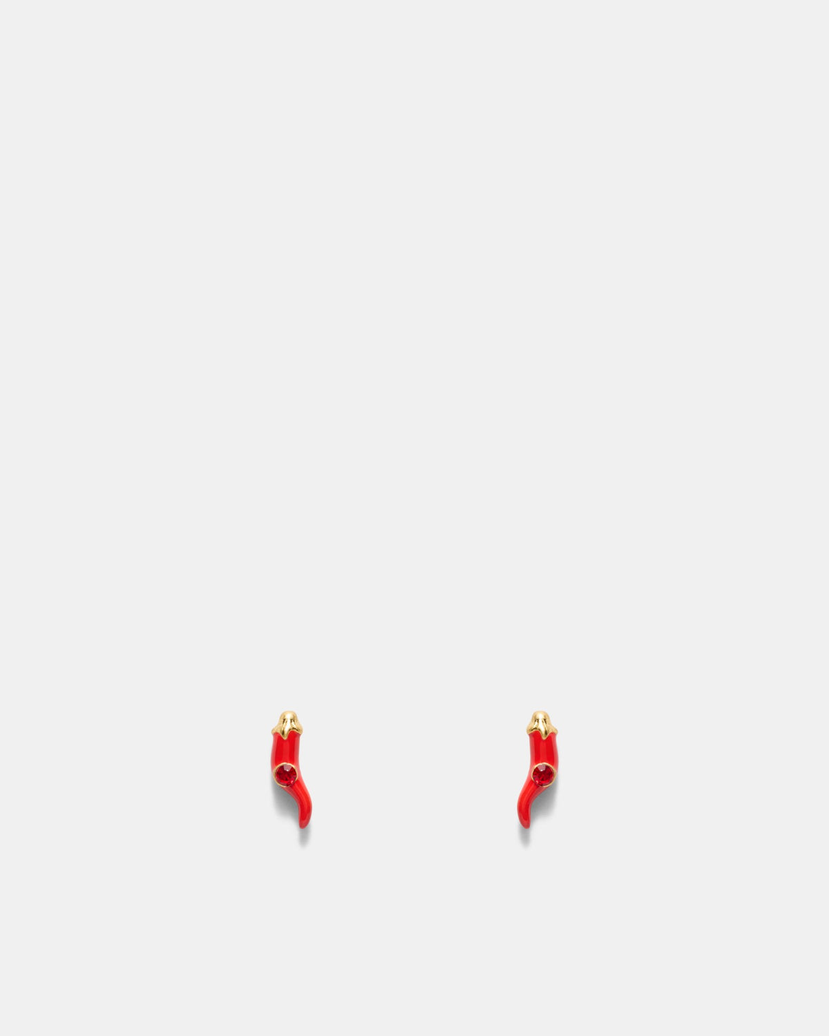 Cornicello Stud Earrings - Red