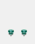 Polka Heart Stud Earrings - Green