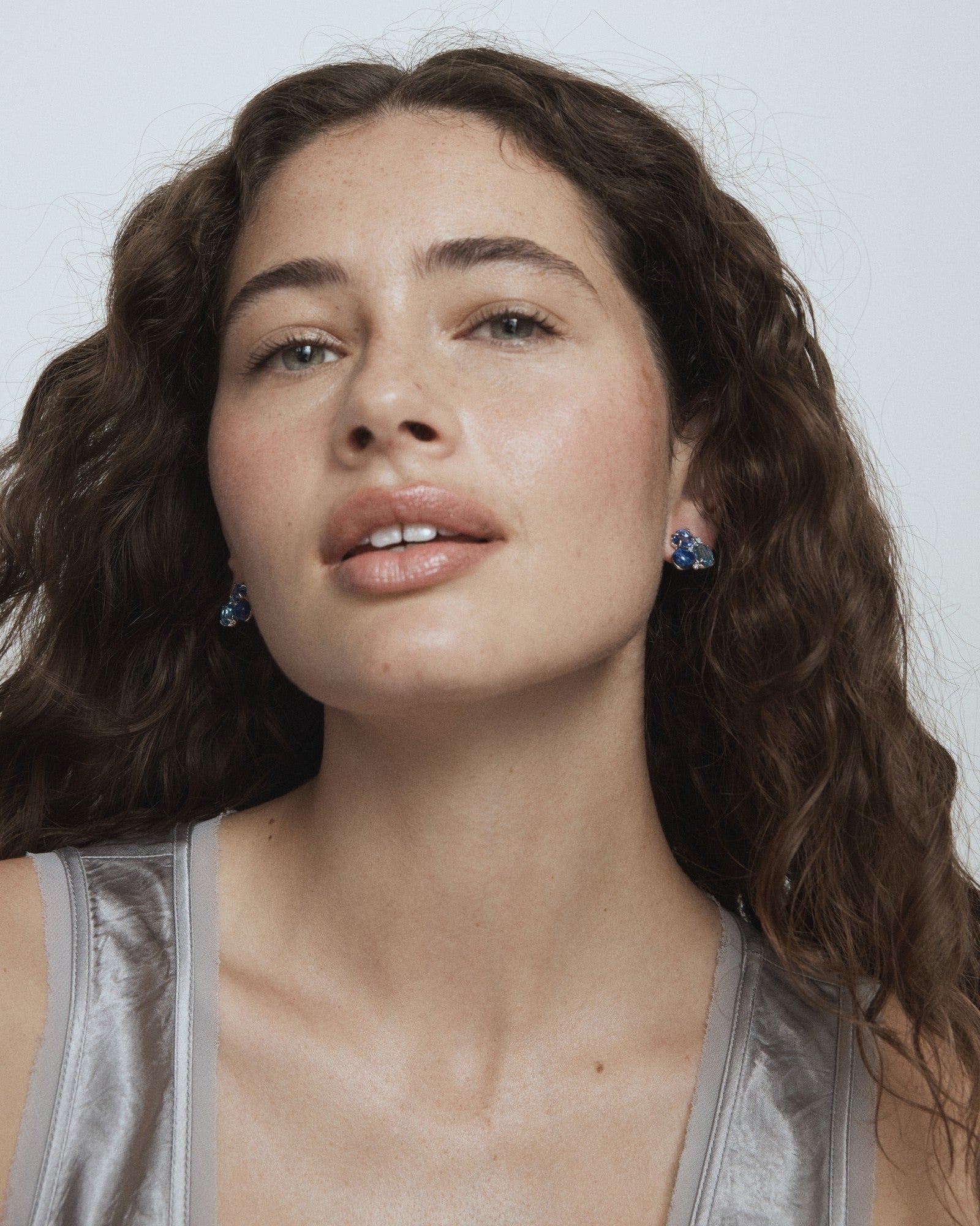 Goddess Stud Earrings - Blue