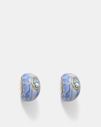 Destined Resin Hoop Earrings - Ultra Marine