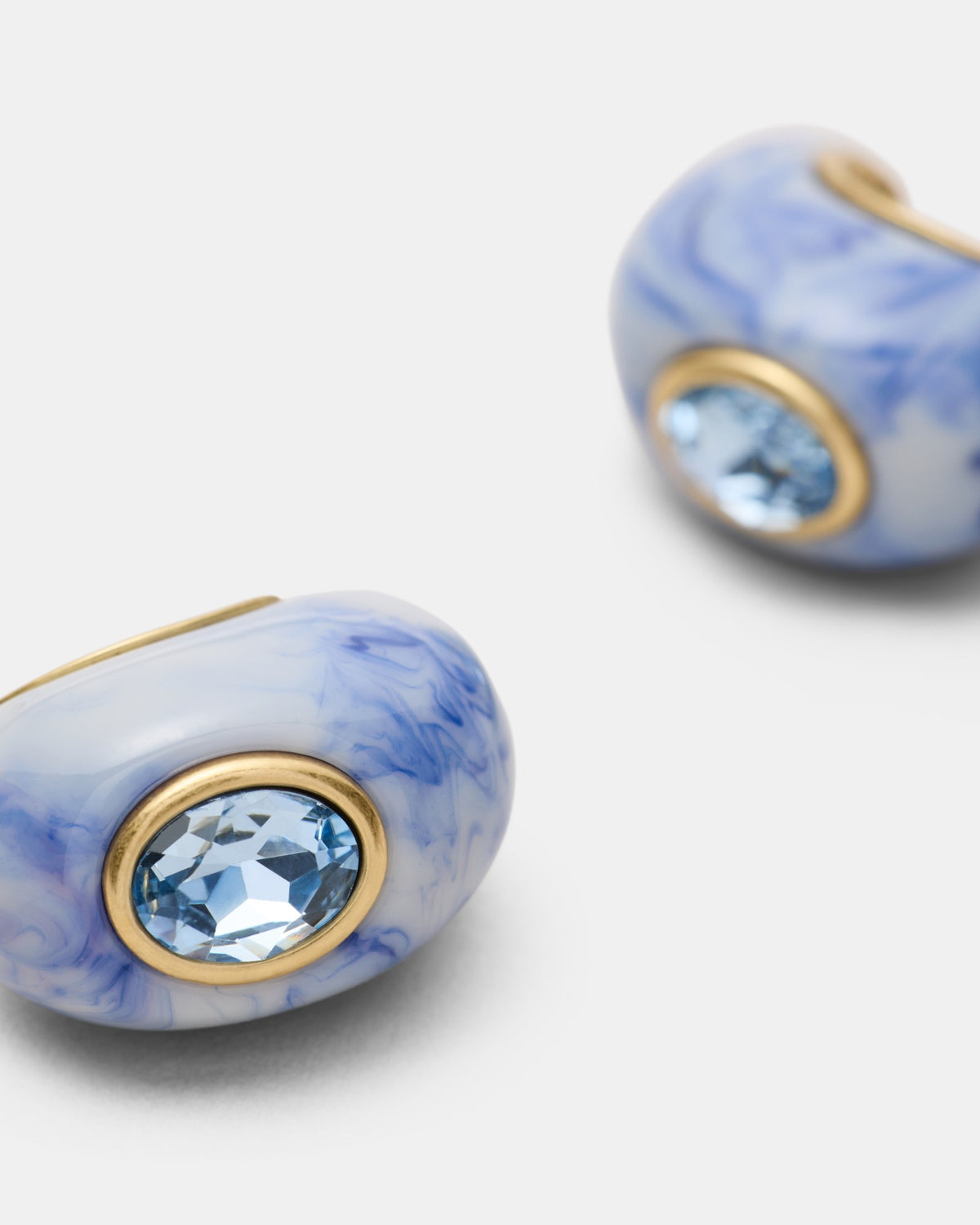 Destined Resin Hoop Earrings - Ultra Marine