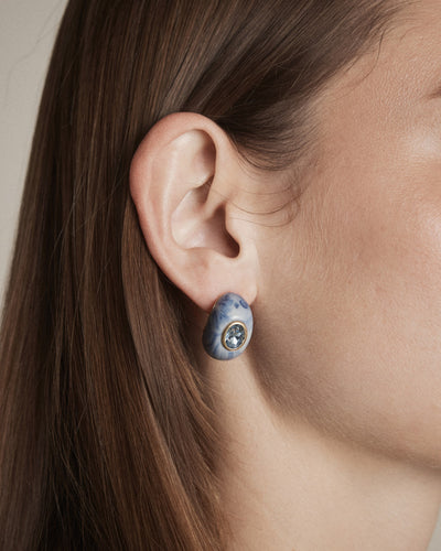Destined Resin Hoop Earrings - Ultra Marine
