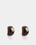 Destined Resin Hoop Earrings - Tort