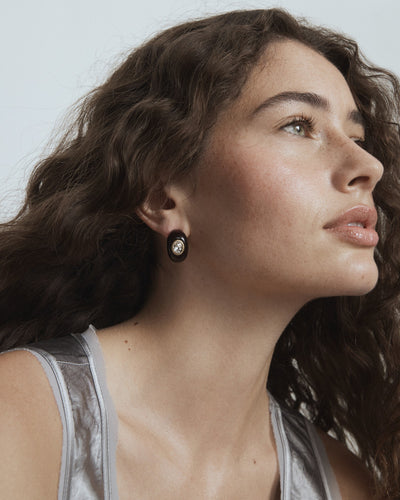 Destined Resin Hoop Earrings - Tort