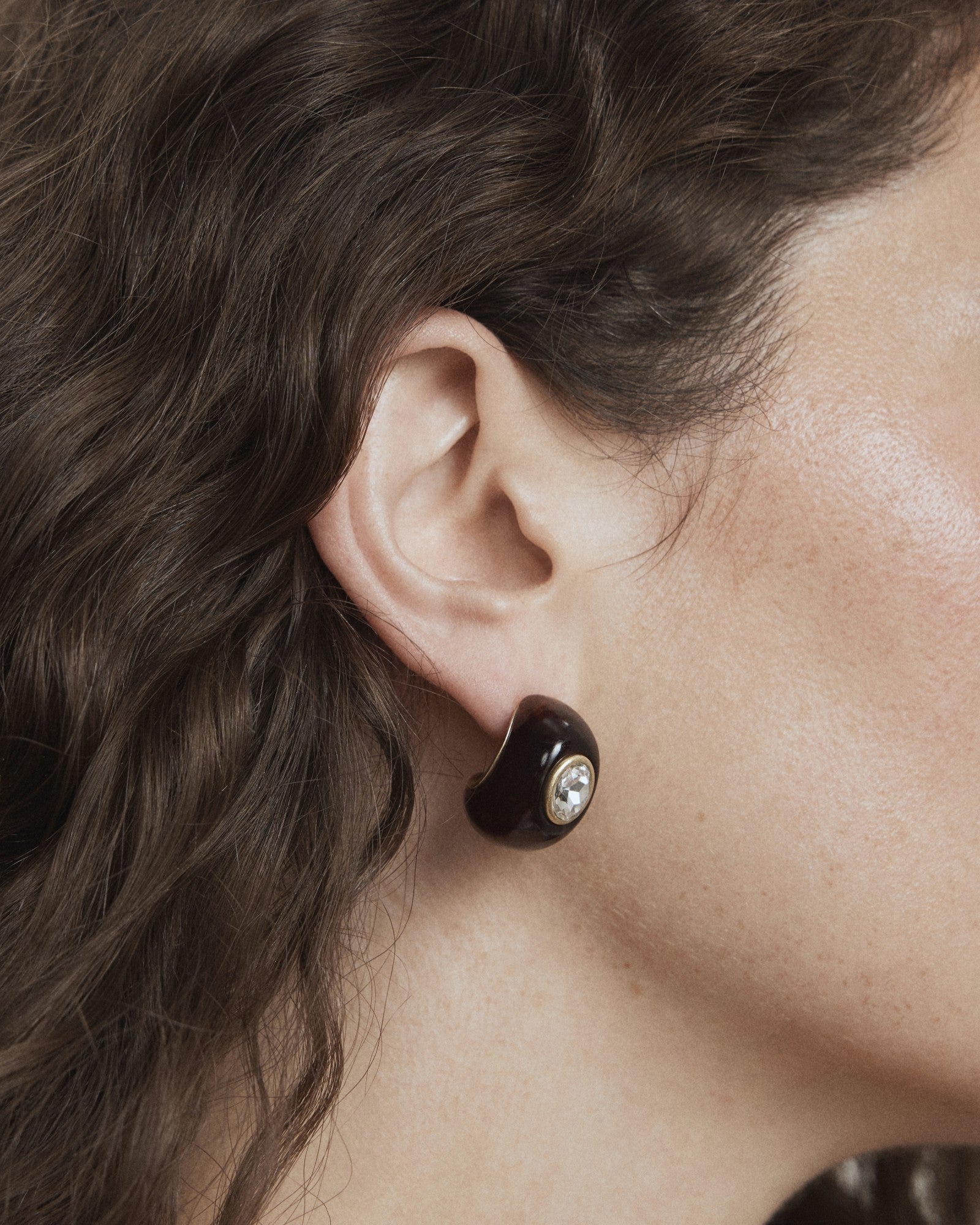 Destined Resin Hoop Earrings - Tort