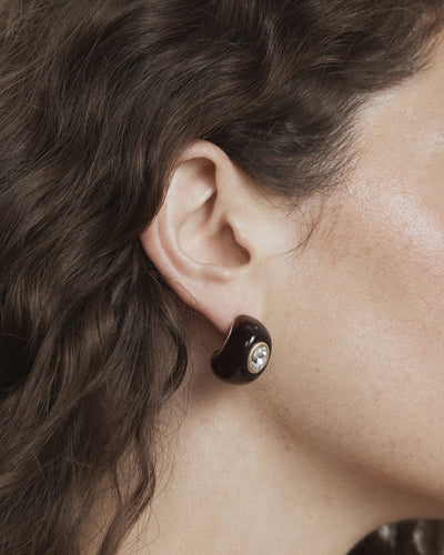 Destined Resin Hoop Earrings - Tort