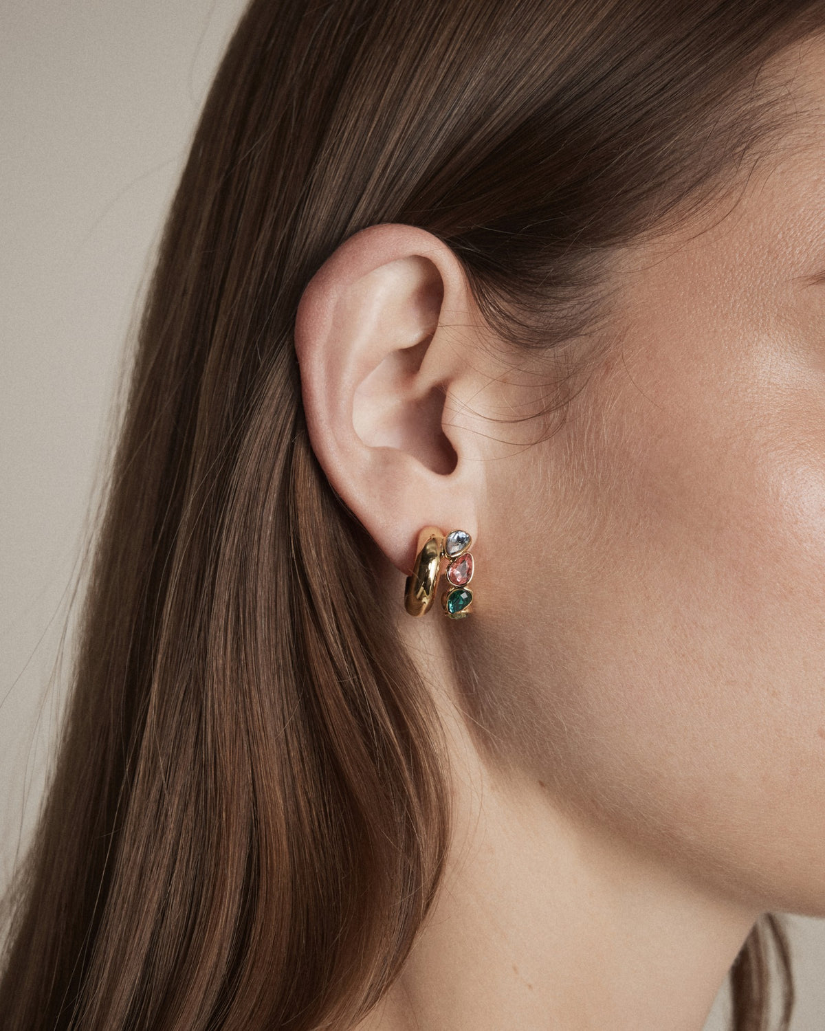 Aurelune Hoop Earrings - Multicolour